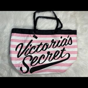 VICTORIA'S SECRET STRIPED LARGE TOTE BAG